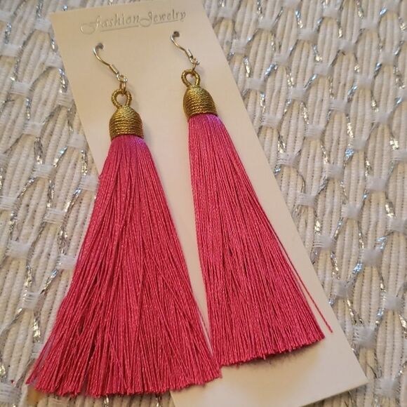 šPinkā&Ā GoldāTasselāEarrings - Picture 1 of 2